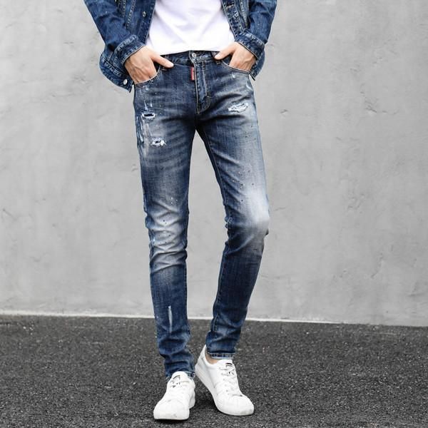 

mens designer jeans men motorcycle jeans hole zipper men jeans casual men pants mens joggers, Blue
