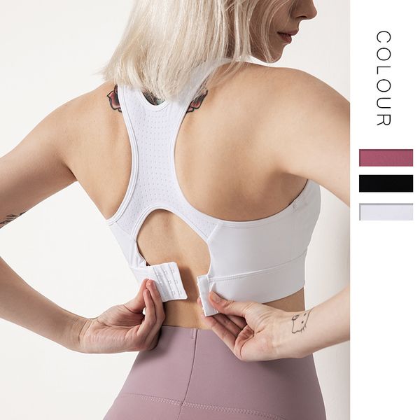 

classic new 2019 gathering shockproof fitness running sports vest women fashion hollow solid color beauty back yoga bra, Black;blue
