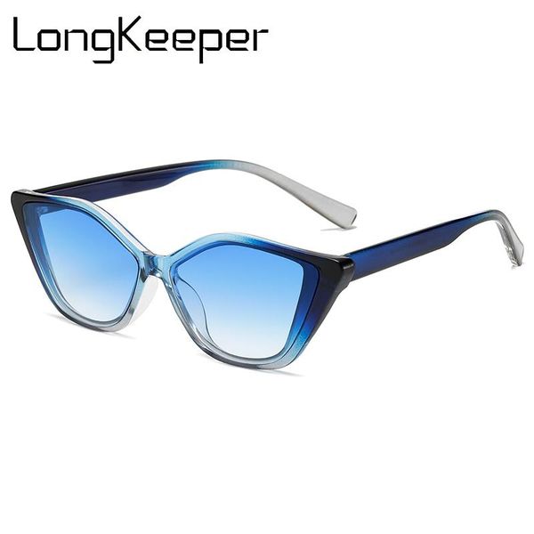 

cat eye sunglasses women brand designer vintage gradient sun glasses female 2020 fashion design uv400 glasses blue oculos, White;black