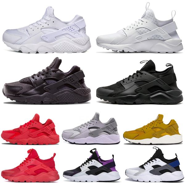 

stock x huarache iv 4.0 1.0 running shoes for women men triple black white men huaraches sports sneakers trainers chaussures 36-45