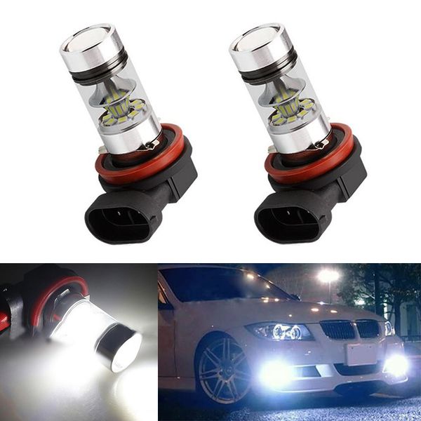 

2x h11 h8 led fog light bulbs hb4 9006 car led running lights auto driving lamp 12v 6000k white