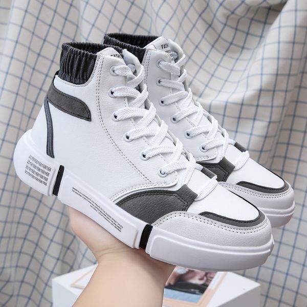 

new winter high canvas shoes men's shoes lightweight outdoor sports casual korean version of the trend of wild tide, Black
