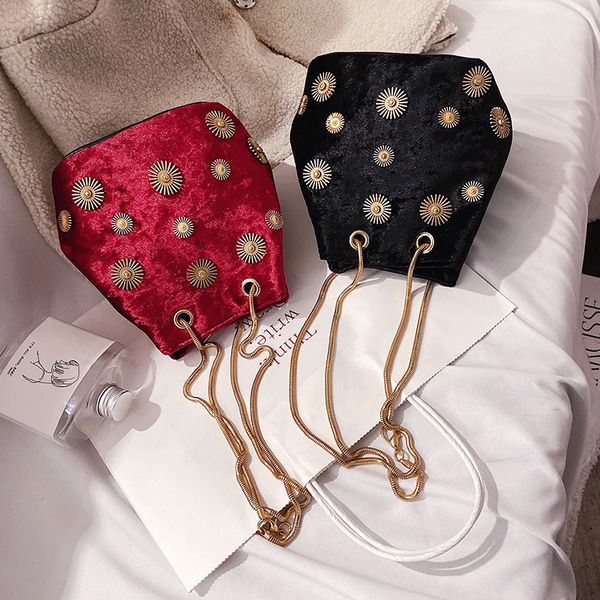 

новый 2019 velvet ведро сумка сумки кошелек женщин сумка