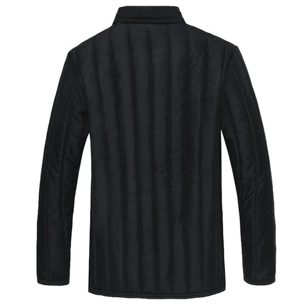 

middle-aged and old men's cotton jacket, down cotton, autumn and winter father's jacket with down thick men's inner liner, Black