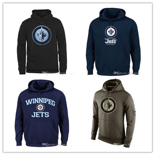 

new winnipeg jets mens sweatshirt salute to service sideline therma performance pullover hoodie navy black olive hockey jersey ing, Blue;black
