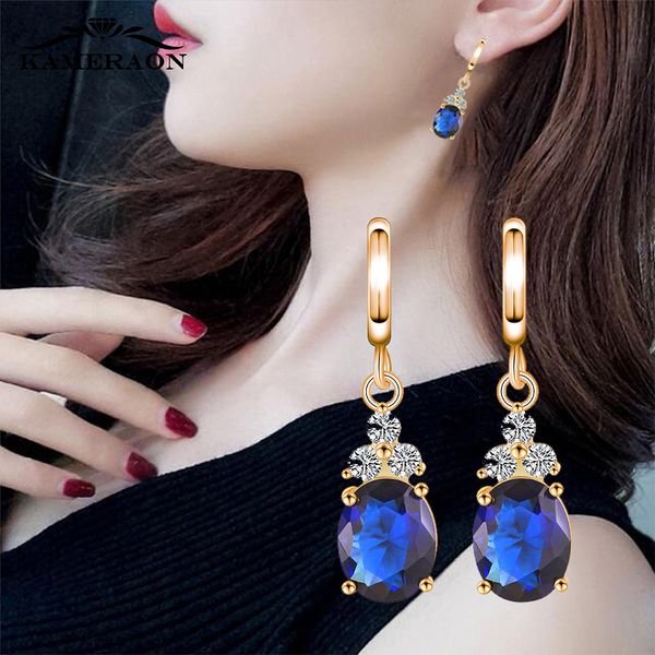 

2020 korean style womens earrings with stones and crystals fashion jewelry austrian bright zircon long earrings accessories, Silver