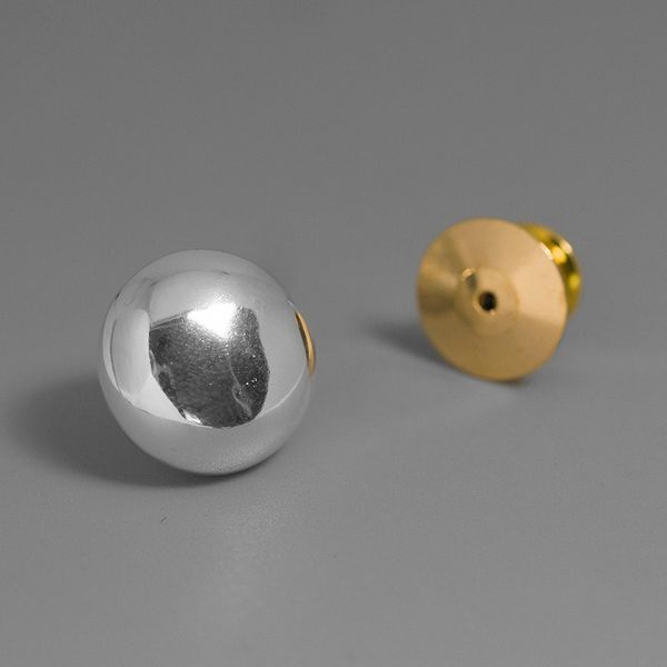 

inature 925 sterling silver simple round brooches for women all-match brooch pin jewelry sh190721, Gray