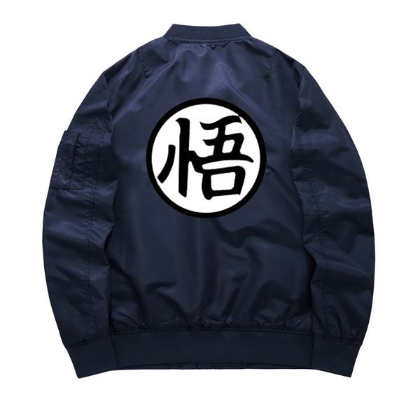 

asstseries anime goku mens thin bomber jacket men's thick zipper baseball jacket one pilot coat s-8xl, Black;brown