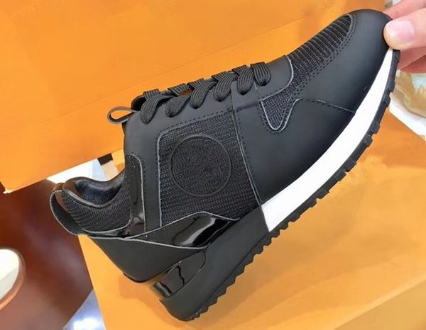 

the lastest luxury25 genuine leather run away designered sneakers fashion casual shoes men women shoes trainers women mixed color, Black