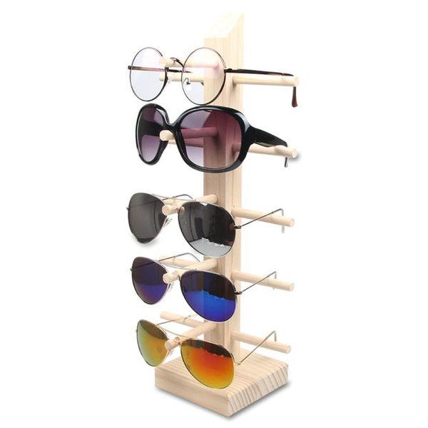 

wood sunglass display rack store counter eye glasses frame show stand holder n58f, Pink;blue