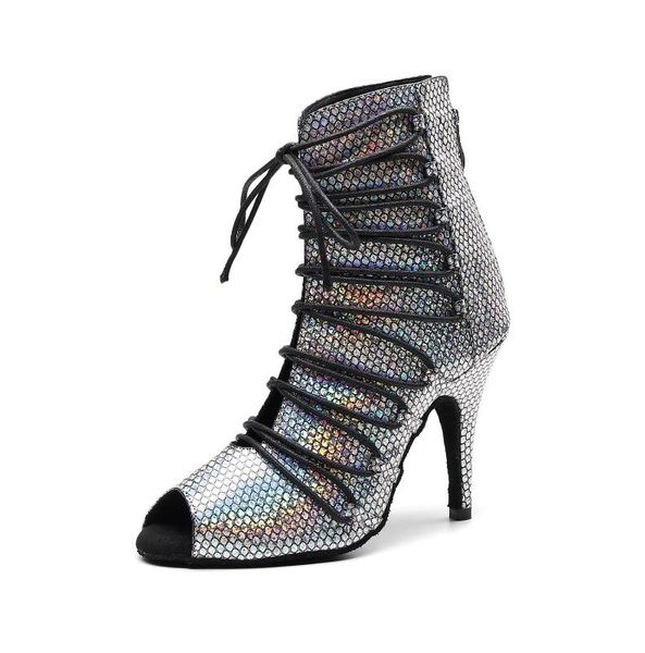 

salsa jazz ballroom latin dance shoes for dancing women professional female small feet stylish high heel glitter 1066 boots