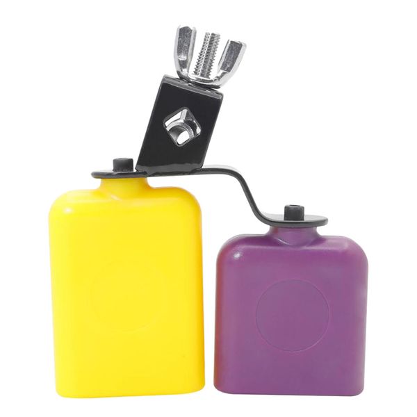 

percussion cowbell bangzi musical instrument yellow-purple square wooden