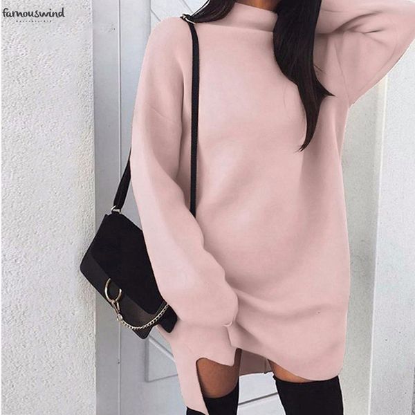 

dresses fashion long sleeve women sweater dress winter turtleneck knitted casual plus size mini dress white wome clothes, Black;gray