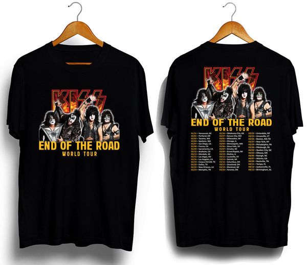 

лето горячие продажи поцелуй группа Конец дороги тур 2019 футболка повседневная фу