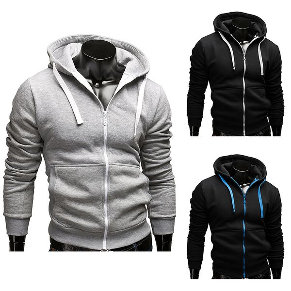 

contrast color side zipper young people fabala pullover spring long sleeve solid, Black;white