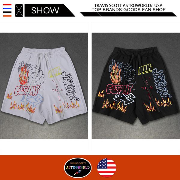 

travis scott x aj joint men designer sports shorts mj fleece short aj men sports casual beach shorts pants fashion brand boardshorts, White;black
