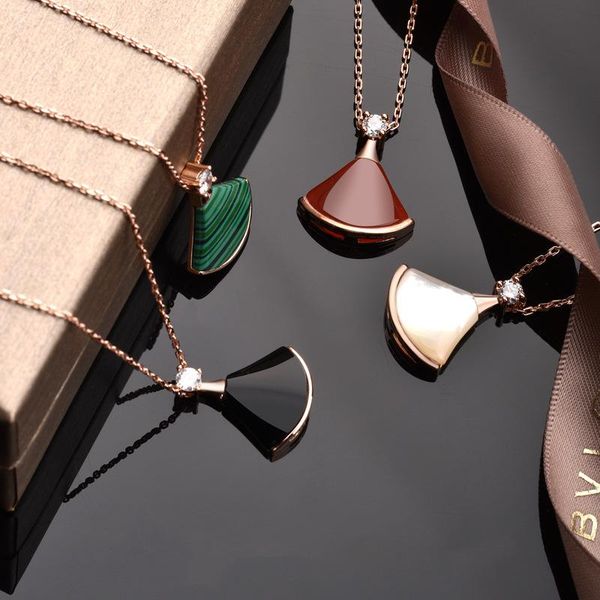 

2020 s925 sterling silver малый юбка ожерелье женский белый fritillary красный халцедон черный агат ключицы цепи подвеска вентилятора