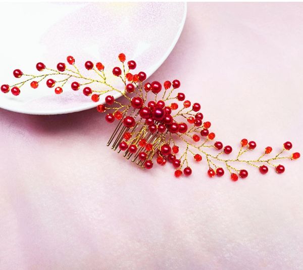

exquisite handmade bride pearl hair comb8