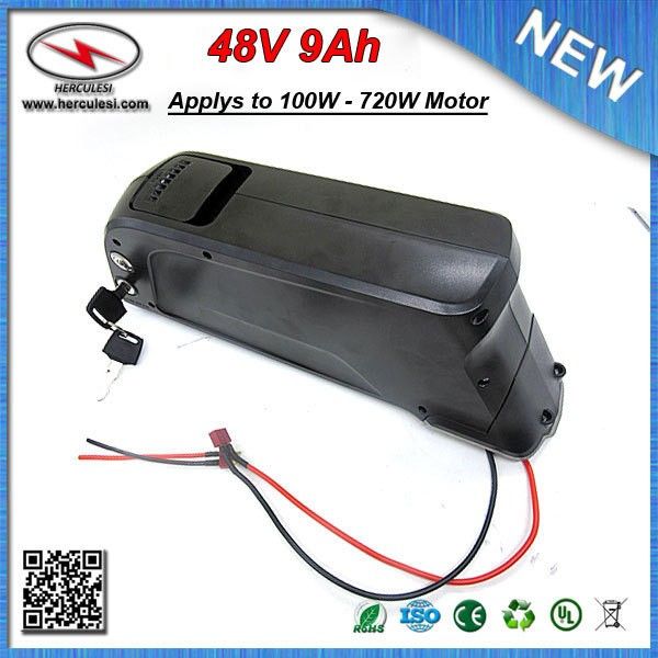 

personalized dolphin new water bottle 700w electric bike battery 48v 9ah built in 2600mah 18650 cell 15a bms + 54.6v 2a charger
