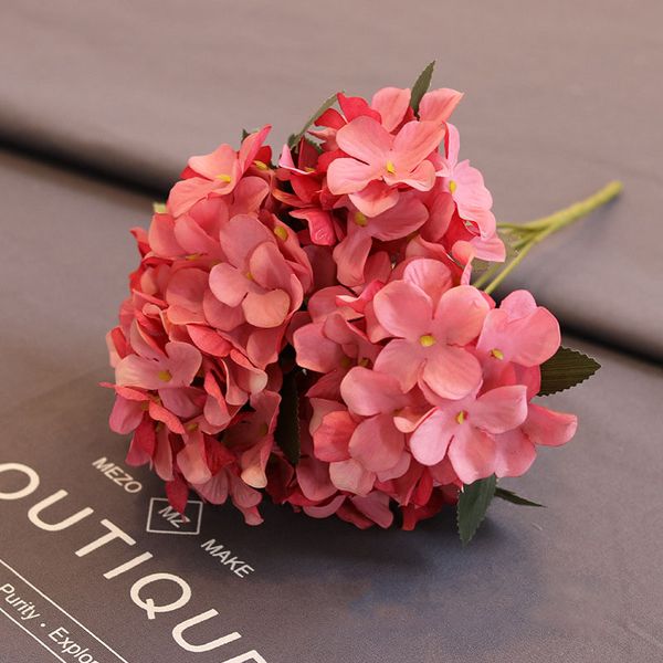 

european pastoral style white artificial silk flower fabric hydrangea bouquet for wedding party decorations new arrival ing
