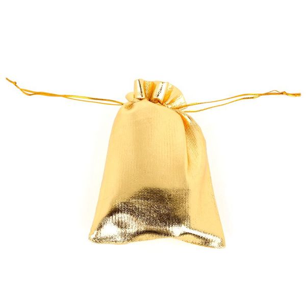 

50pcs/lot gold foil organza bag candy gift bags wedding party favor pouch christmas decoration packaging bags 7x9cm