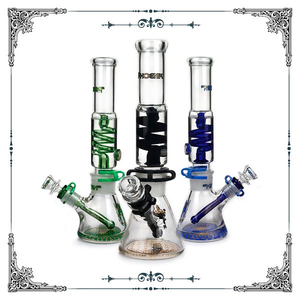 

2018 новый черный Феникс химический стакан BONG бонги Труба Глицерин Freezable Coil пьянящее стекла бом водопроводная труба сборки барботер кальян стекла курительная трубка
