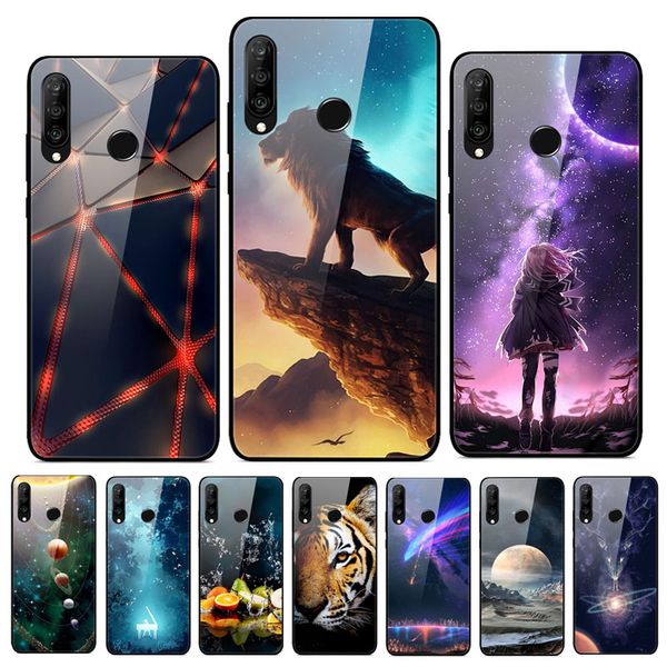 

for huawei p30 lite case p30lite glossy glass tpu frame hard back cover for huawei p30 lite mra-lx1m nova 4e p 30 lite case