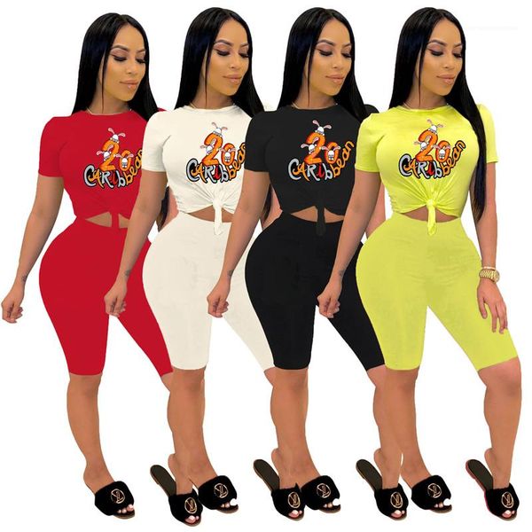 

женщины спортивные костюмы женщины конструктор 2pcs set повседневный письмо печати crew neck костюм с коротким рукавом колен штаны, Gray