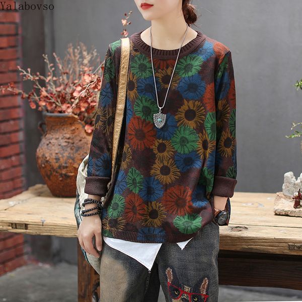 

autumn long knitted cotton printed sweater outside bottom round collar sweater loose large fashion turtleneck a0bz4, White;black