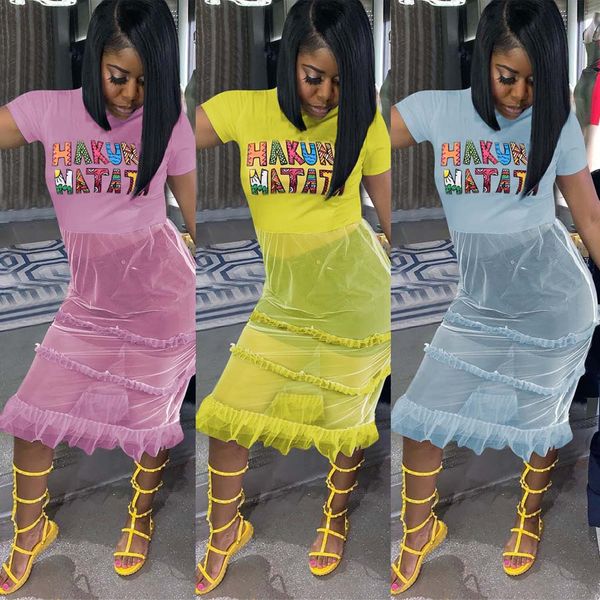 

Casual Short Sleeve Designer Long Dresses Fashion Letter Printed Dress Casual Party Evening Summer Women Clothe