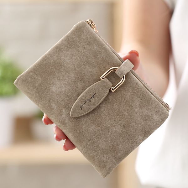 

fashion women short purses vintage pu leather lady snap fastener short clutch wallet small matte women wallet female purse, Red;black