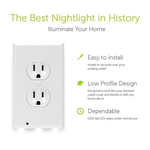 

built-in night light easy installation product switch socket led sensor light