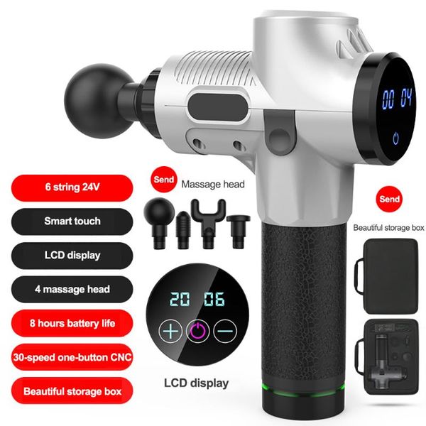 

massage gun athlete sports recovery muscle body massager home fitness exercise 4 heads 30 speeds
