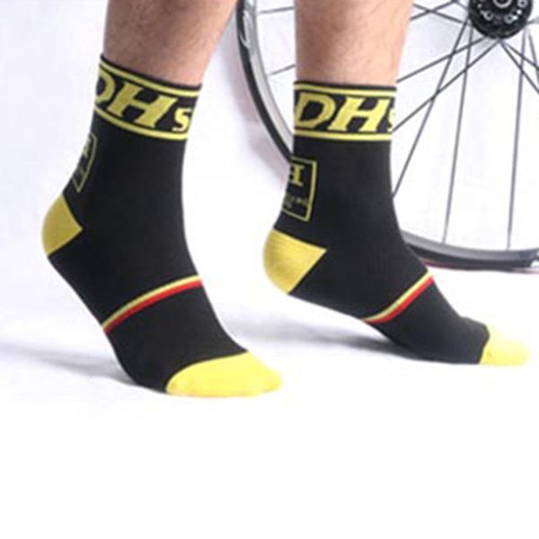 

1xprofessional bicycle cycling riding socks sports spandex breathable, Black