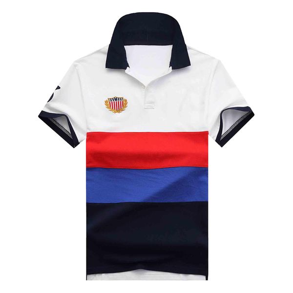 

polo shirt men short sleeve polo ralph tshirt lauren brand american flag polo shirt men big mark polos dropship s-xxl, White;black