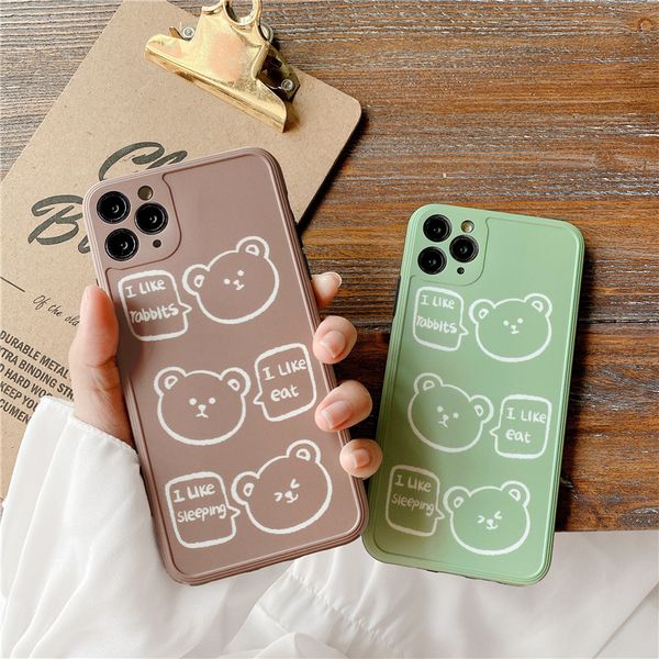 

для iphone xs 11 pro max phone case xr dialog bear character 7 8 x plus imd side pattern overlay чехлы для мобильных телефонов