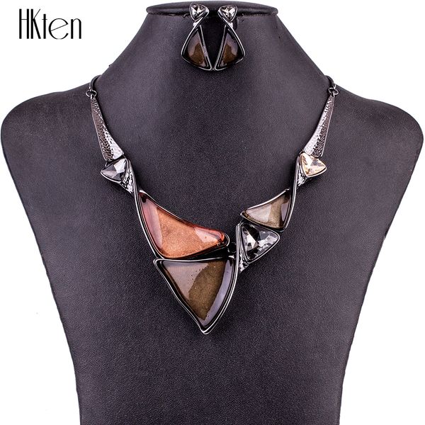 

ms1504772 fashion jewelry sets necklace sets for women jewelry multicolored crystal resin unique design party gift, Silver
