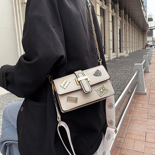 

new crossbody bag two shoulder straps small flap chain shoulder bags ladies handbags