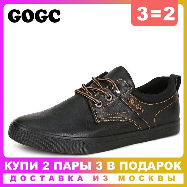 

gogc leather shoes krassovki kedy casual slipony loafers krasovki men spring men's shoes canvas summer sneakers men g763, Black