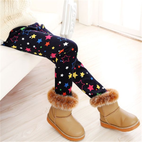 

8 styles autumn winter girls leggings velvet thickened warm children pants for 3-7 year girls kids fashion leggings, Blue
