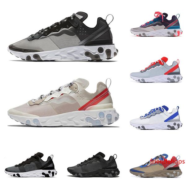 

react element 87 55 running shoes for men women anthracite light bone triple black white red orbit mens trainers sports sneakers size 36-45