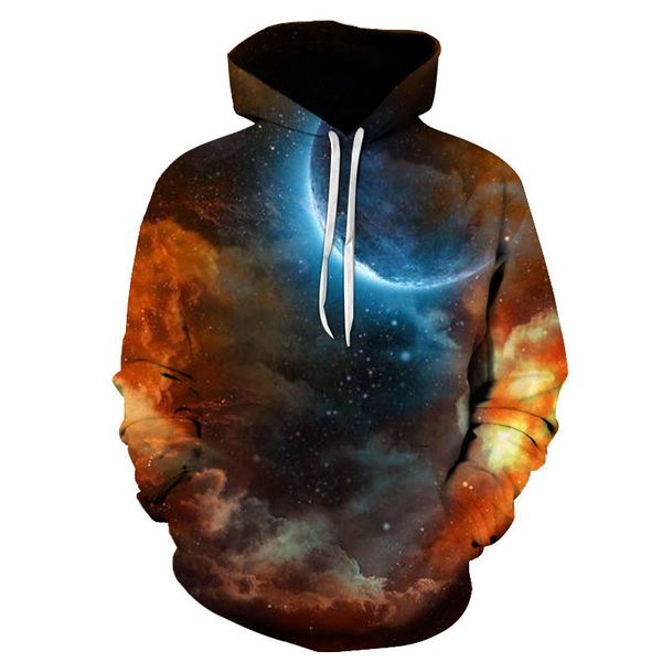 

2019 autumn planet 3d print men streetwear hoodies running sports sweatshirt long sleeve loose male plus size hoodies 6xl, Black