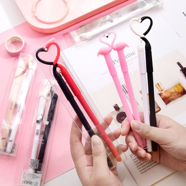 

2pcs/set couple gel pen 0.5mm stationery novelty student kawaii pen cartoon gel pens stationery cute pens kawaii school supplies