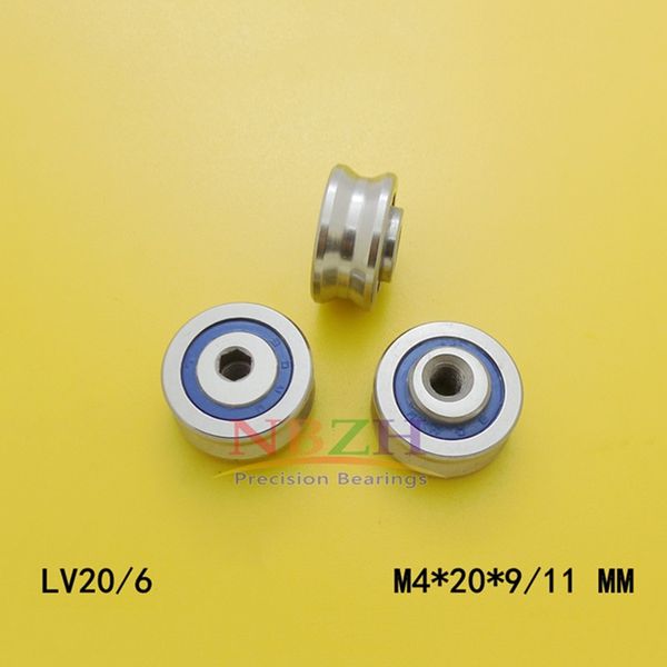 

2019 real abec-5 1 piece lv20/6 2rs v groove guide roller bearing rv20 / 6-10 with a threaded hole m4 * 20 9 11mm
