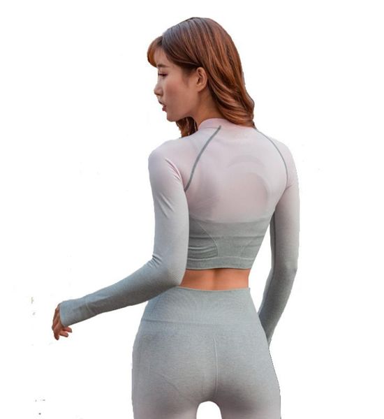 

women's yoga wear cross-border europe and america autumn winter 2019 new sports long sleeve running quick-drying workwear