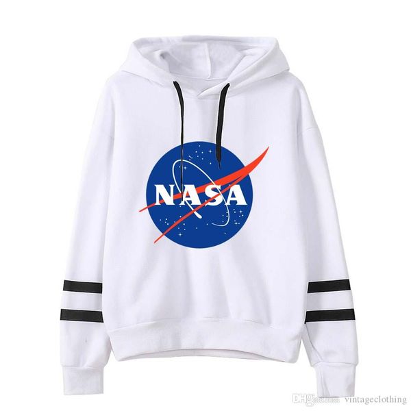 

nasa letter printed sweatshirts men hooded long sleeve fleece pullover hip hop black gray designer hoodies