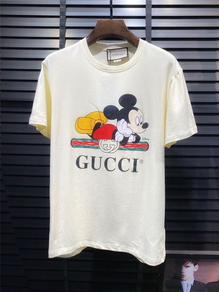 

20ss new luxurious brand guchi printing 4 colors tshirts designer crewneck short sleeve tee breathable vest shirt streetwear outdoor tshirt, White