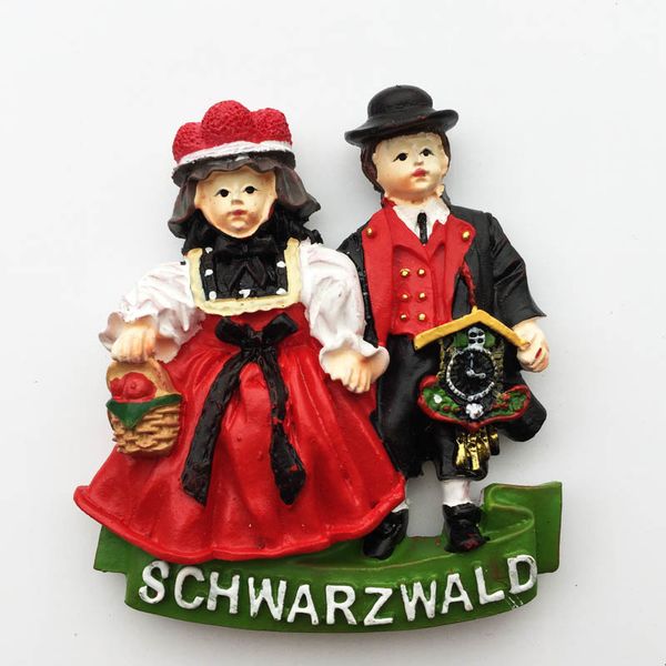 

lychee german schwarzwald couple fridge magnets 3d refrigerator magnetic sticker home decoration travel souvenirs