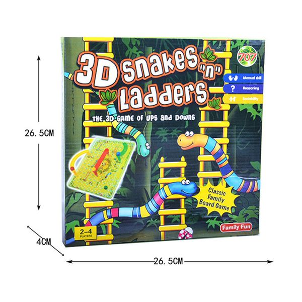 

3d snakes ladders family board game educational puzzle toy children leisure toys snake shape traditional for children gifts s