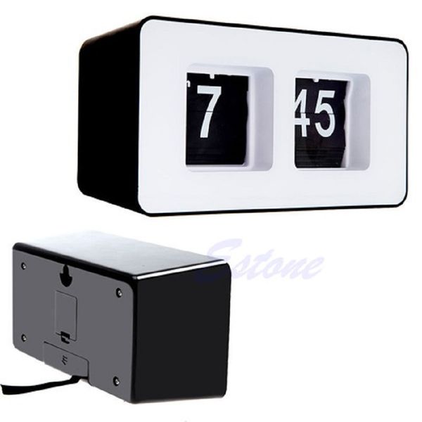 

retro classic stylish clock auto flip modern desk wall digital clock home decor